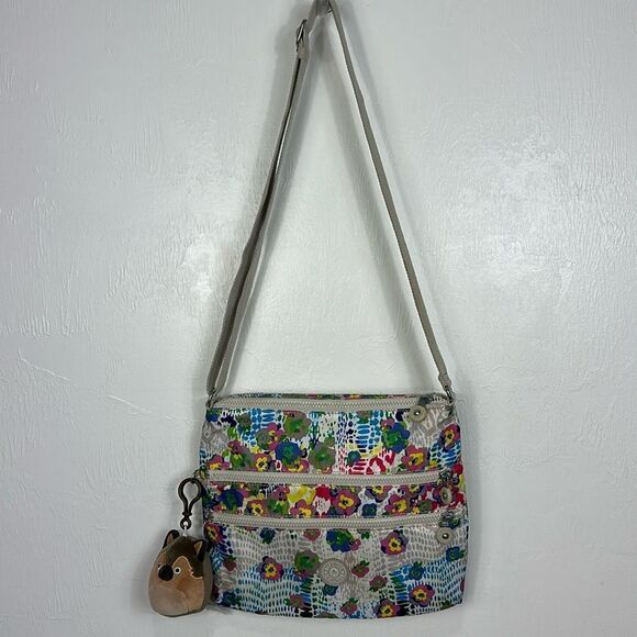 Kipling Alvar Colorful Daisy Dance Lightweight Tote Crossbody Bag - Picture 1 of 6
